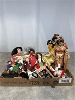 Around the world assorted dolls. Tallest is