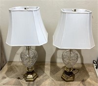 Cut Crystal Table Lamps -Pair