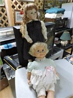 1 Porcelain & 1 Vintage Talking Doll