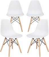 Mid-Century Modern White DSW Shell Chair (4)