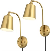 Gold Swing Arm Wall Lamp Set of 2