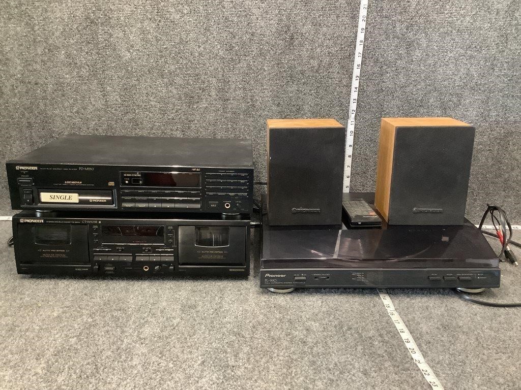 Pioneer Turntable, CD, Cassette, and Speaker Set