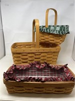 3 Longaberger- bread basket with liner and