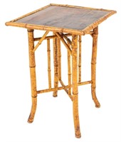 Aesthetic Movement Faux Lacquer & Bamboo Table