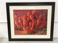 Beth Zink Orange Prickly Pear Print On Board
