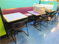 5 ASST'D.  2-TOP TABLES W/ PLYMOLD BENCH/CHAIRS