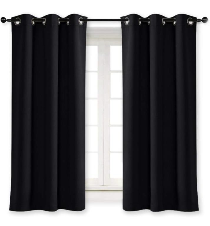 (new)NICETOWN Black Out Curtain Panel Shade Black