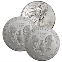 (3) Random Date BU Grade Silver Eagles