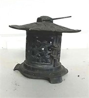 Cast iron hanging lantern for candle 9" X 7"