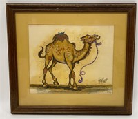 Framed Camel Illustration Print