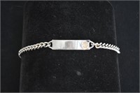 Solid Silver ID Bracelet With Centennial Emblem