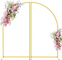 Metal Arch Backdrop Stand 6FT Set of 2 Gold