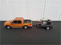 Diecast Ford Explorer & Motorcycle w/ Trailer