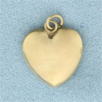 Vintage Puffy Heart Charm in 14k Yellow Gold