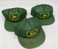 3 vintage John Deere advertising hats