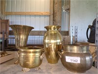 Brass urns, vases, pots