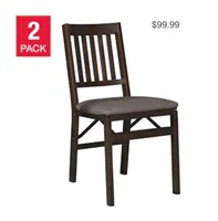 Stakmore Wood Folding Chair with Upholstered Seat,