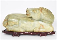 Large Chinese Carved Jade Horse Figure.