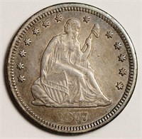 1877 Carson City Liberty Seated Quarter