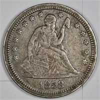 1858 Liberty Seated Quarter