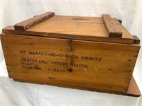 Hercules Inc. Explosives Wood Shipping Box, 10”T,