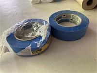 Paint trays, drop cloth, painters tape, plastic