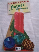 Greetings Potosi Brewing Co - Red Candle/Pine Cone
