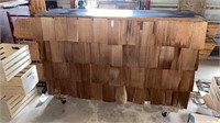 Bar Cabinet on Wheels 63x20x42 w/ Wood Shingles