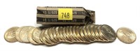 Roll of dollar coins, 25 pcs, mixed dates