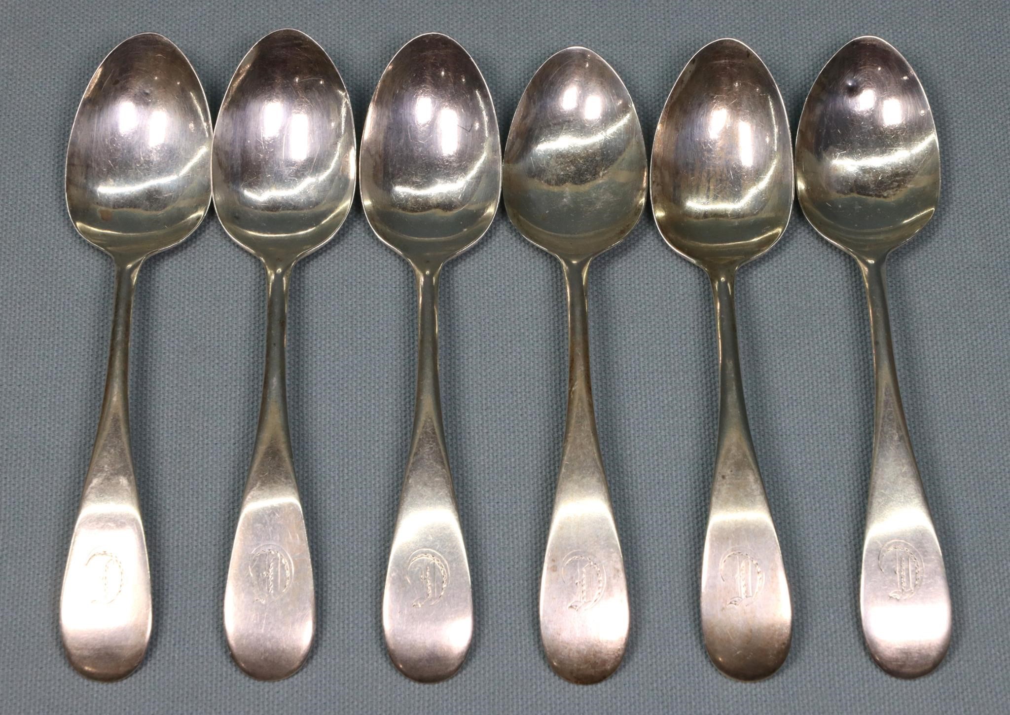 (6) Antique Sterling Silver Teaspoons