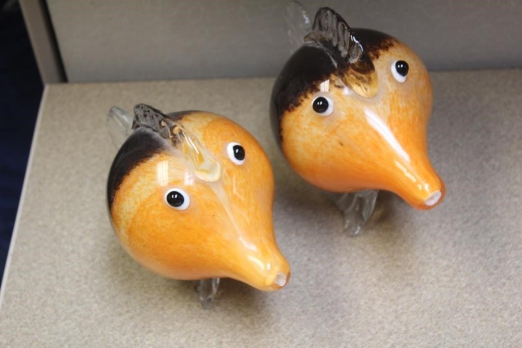 Set of Two Artglass Fish