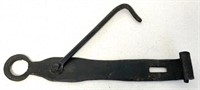 Primitive Hand Forged Iron Hinge with Latch