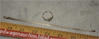 .925 stamped silver bracelet & ring, SEE NOTES