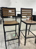 Set of 2 patio barstool chairs