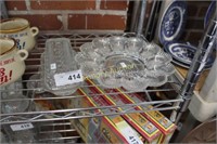 PRESSED GLASS EGG PLATE - BUTTER DISH