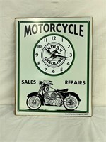Motorcycle Indian gasoline clock metal