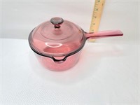 Cranberry Glass Pot