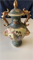 Large Hand Painted Royal Satsuma Vase