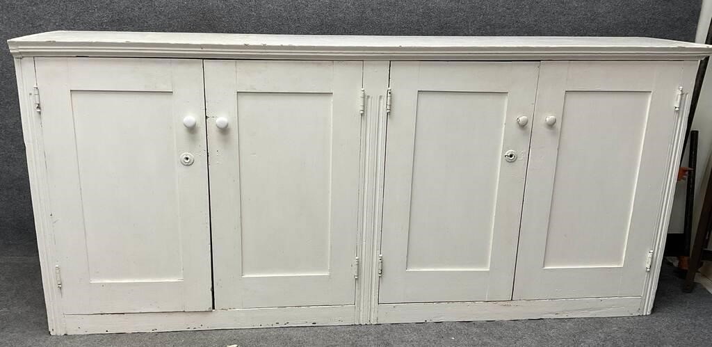 Antique Hand-Made Cabinet, Pine with Four Doors
