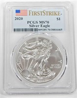 2020 SILVER EAGLE - PCGS MS70 FIRST STRIKE