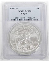 2007-W SILVER EAGLE - PCGS MS70