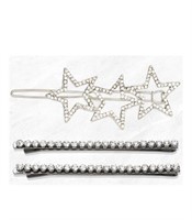 twelveNYC 3-Pc. Rhinestone Star Clip Set