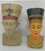 2 resin Nefertiti busts