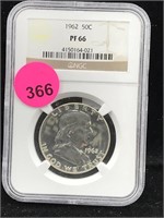 1962 PF66 NGC Silver half dollar