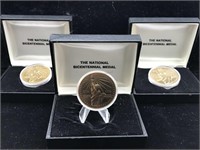 Bronze coins in cases