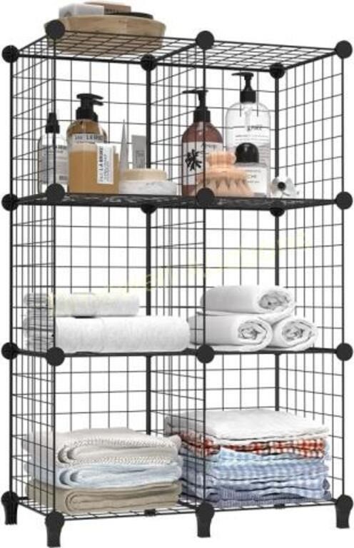 Wire Cube Shelf Organizer  Black  6 Cubes