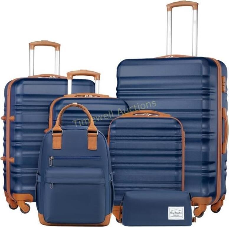 LONG VACATION Luggage Set  6 Piece (Navy)