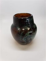 Small Hand-Blown Glass Vase, Signed