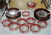 Cranberry Flash Bullseye Pattern Dishes