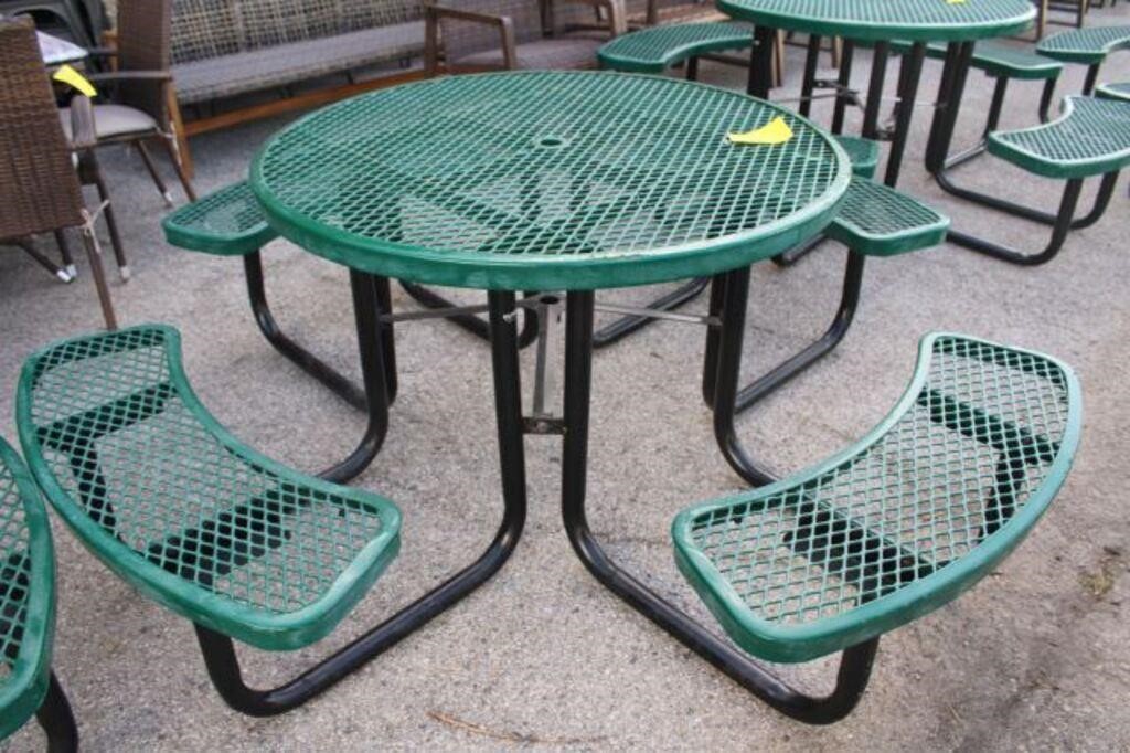 Thermoplastic-Coated Metal Round Picnic Table,